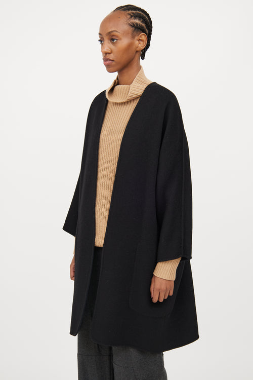 Vince Navy
Black Reversible Wool Open Coat