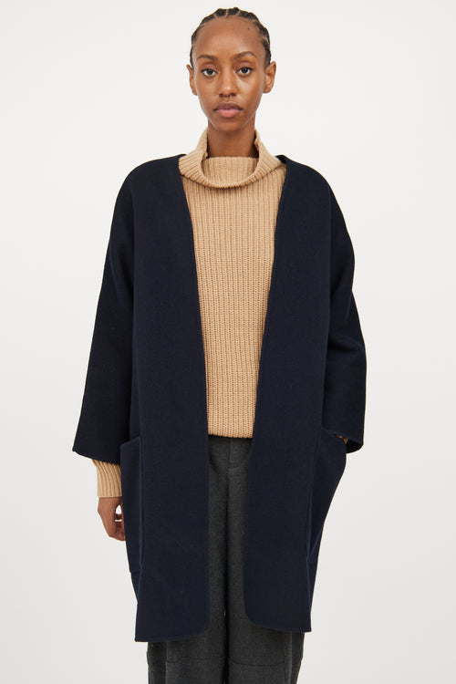 Vince Navy
Black Reversible Wool Open Coat