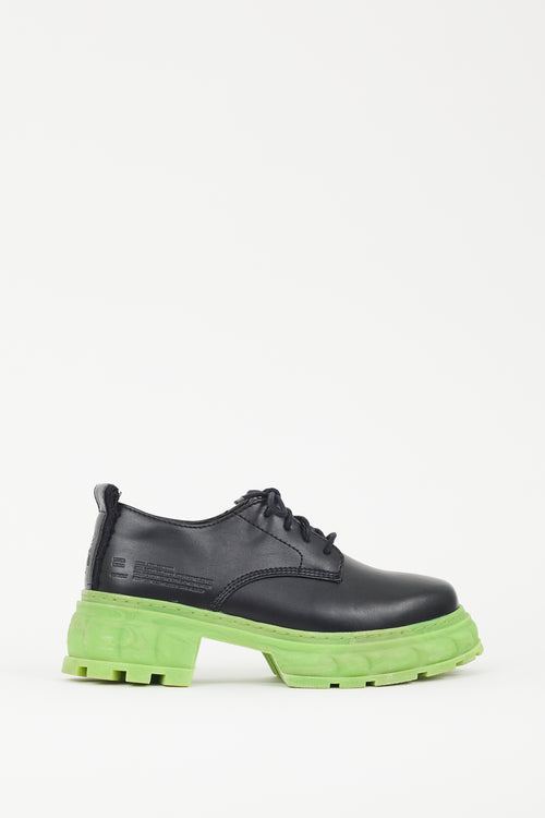 Virón Black 
Green Rubber Sole Derby