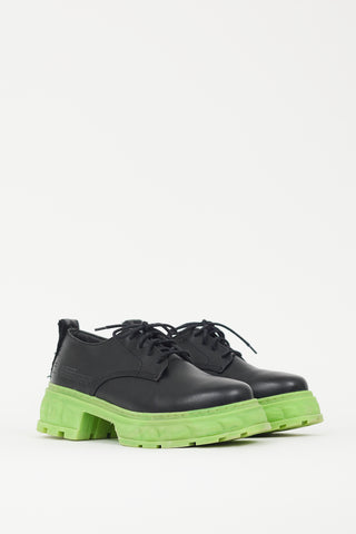 Virón Black 
Green Rubber Sole Derby