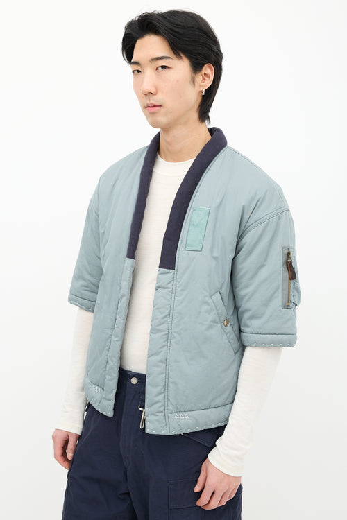 Visvim Green 
Navy Short Sleeve Jacket