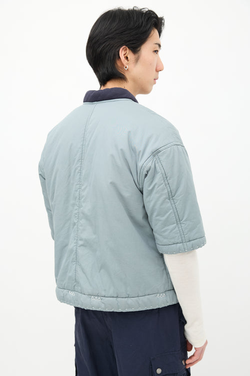 Visvim Green 
Navy Short Sleeve Jacket