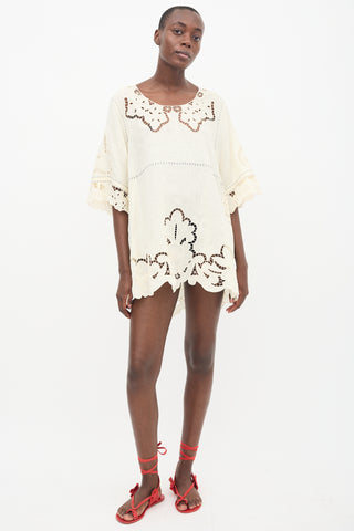 Vita Kin Cream Linen 
Lace Dress