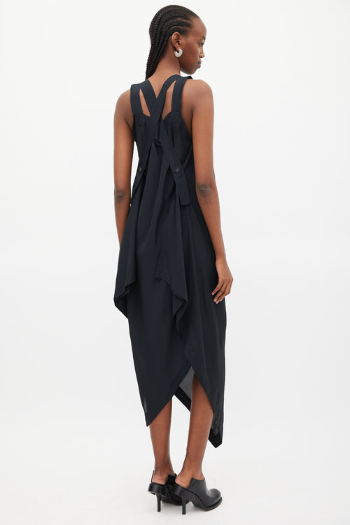 Vivienne Westwood Anglomania Black Satin Drape Dress