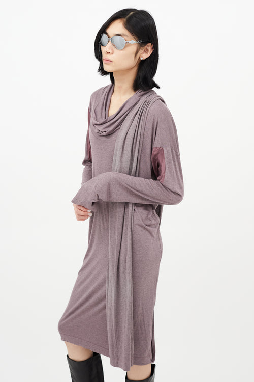 Vivienne Westwood Anglomania Purple Cowl Neck Train Dress