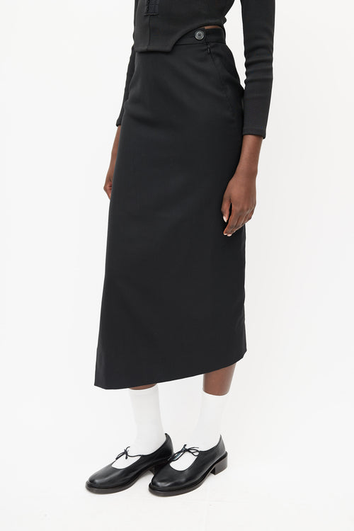 Vivienne Westwood Black Darted Wool Skirt