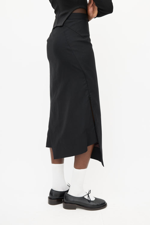 Vivienne Westwood Black Darted Wool Skirt