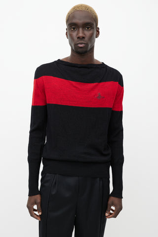 Vivienne Westwood Black 
Red Wool Sweater