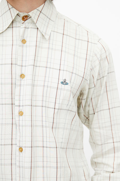 Vivienne Westwood Cream 
Multicolour Plaid Shirt