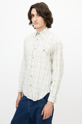 Vivienne Westwood Cream 
Multicolour Plaid Shirt