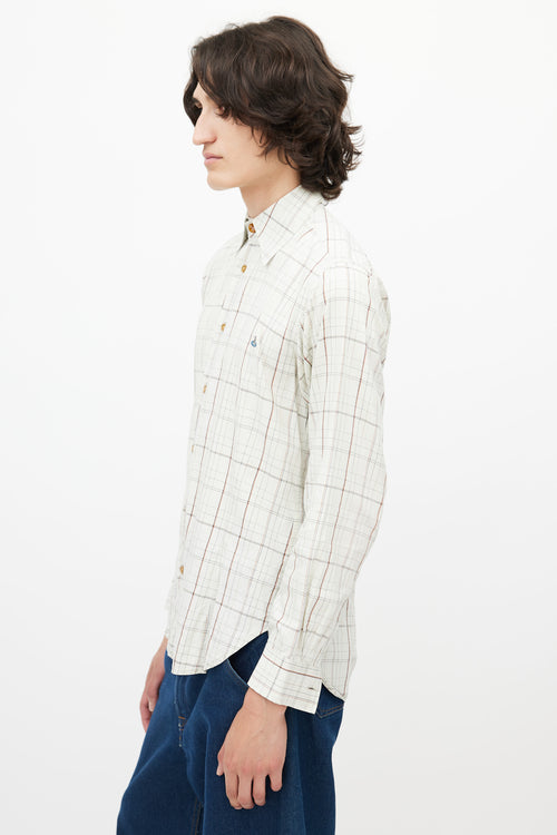 Vivienne Westwood Cream 
Multicolour Plaid Shirt