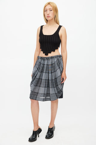 Vivienne Westwood Grey 
Black Plaid Knit Skirt