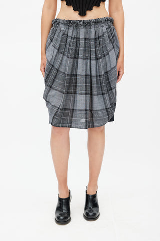 Vivienne Westwood Grey 
Black Plaid Knit Skirt