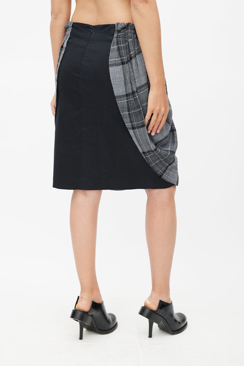 Vivienne Westwood Grey 
Black Plaid Knit Skirt