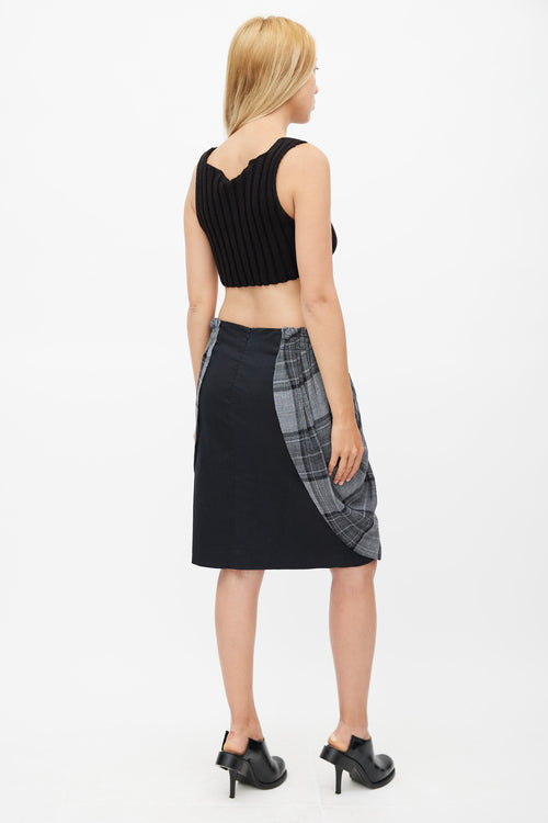 Vivienne Westwood Grey 
Black Plaid Knit Skirt