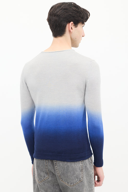 Vivienne Westwood MAN Blue Wool 
Cashmere Gradient Sweater