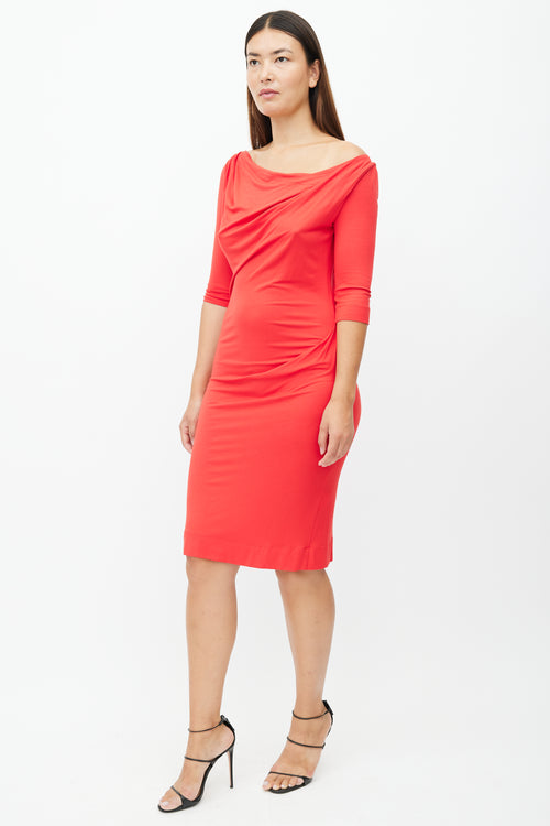 Vivienne Westwood Red Gathered Midi Dress