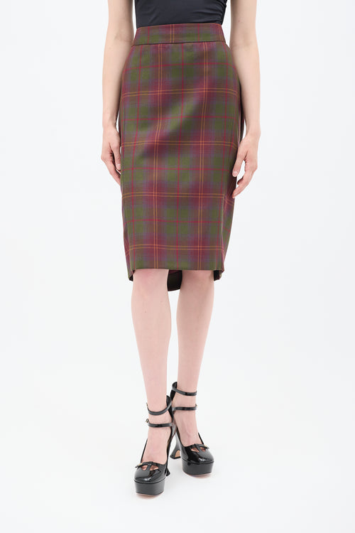 Vivienne Westwood Red Label Multicolour Plaid Bustle Skirt