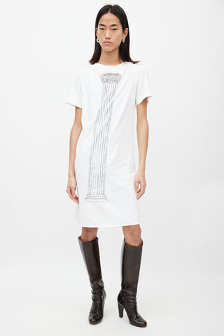 Vivienne Westwood White 
Black Column T-Shirt Dress