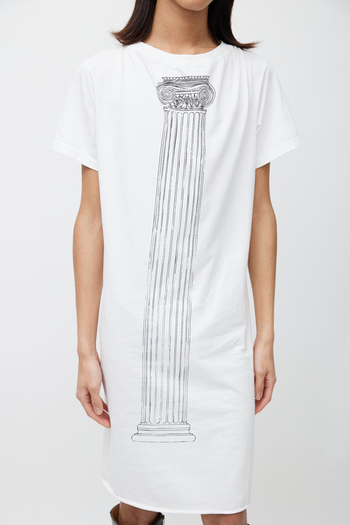 Vivienne Westwood White 
Black Column T-Shirt Dress