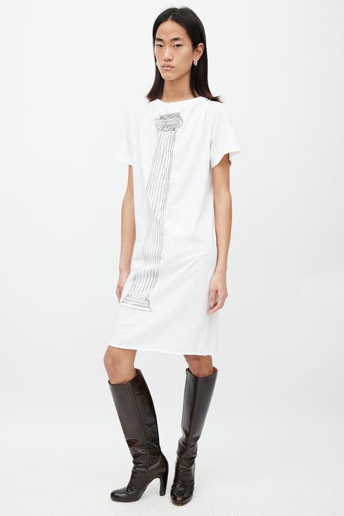 Vivienne Westwood White 
Black Column T-Shirt Dress