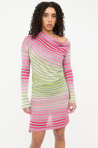 Striped Cowl Dress