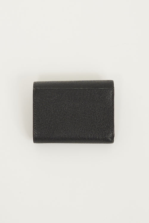 Vivienne Westwood Black 
Gold Leather Trifold Wallet