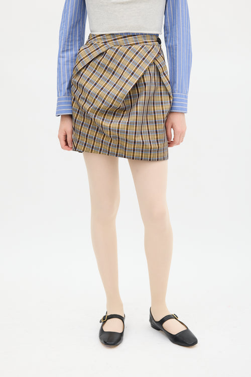 Vivienne Westwood Brown 
Multicolour Plaid Gathered Skirt