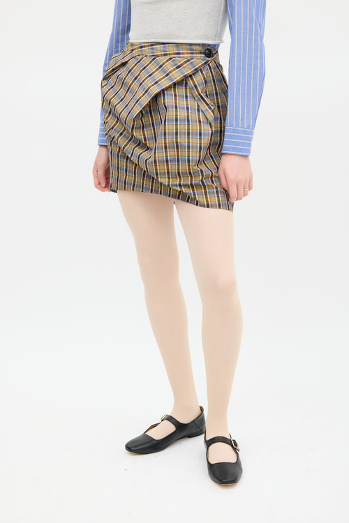 Vivienne Westwood Brown 
Multicolour Plaid Gathered Skirt