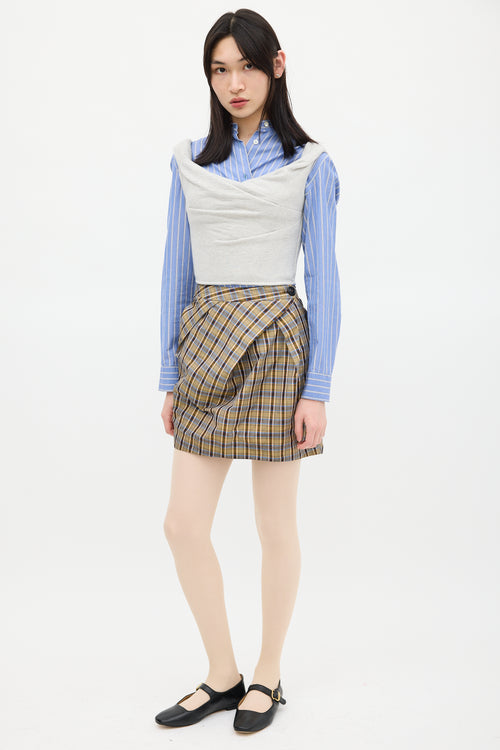 Vivienne Westwood Brown 
Multicolour Plaid Gathered Skirt