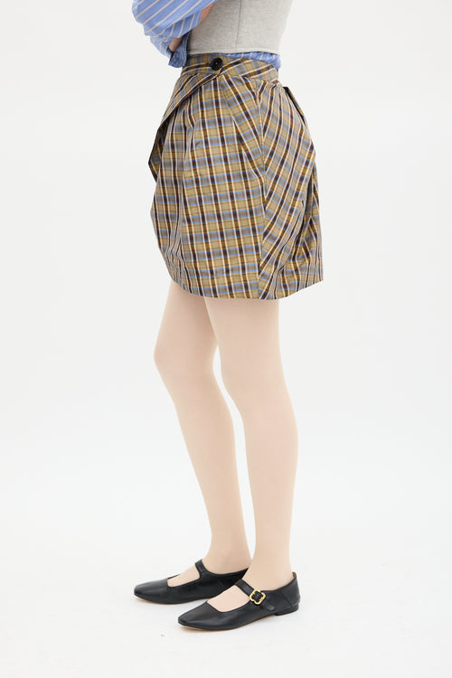 Vivienne Westwood Brown 
Multicolour Plaid Gathered Skirt