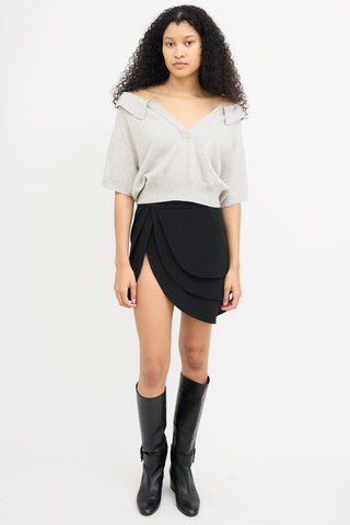 Alexander Wang Grey Wool 
Mesh Short Sleeve Top