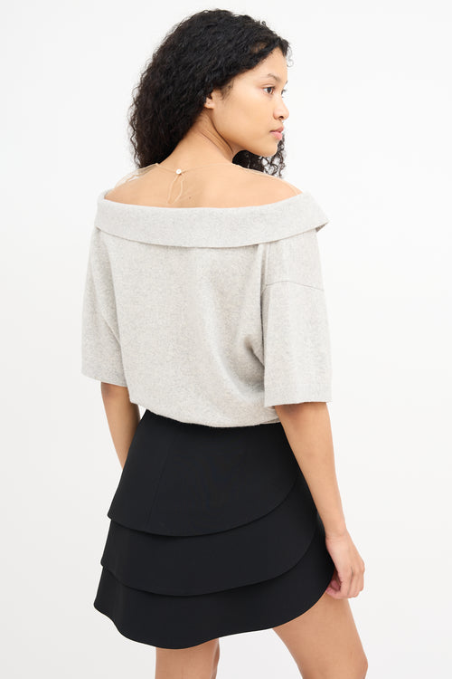 Alexander Wang Grey Wool 
Mesh Short Sleeve Top