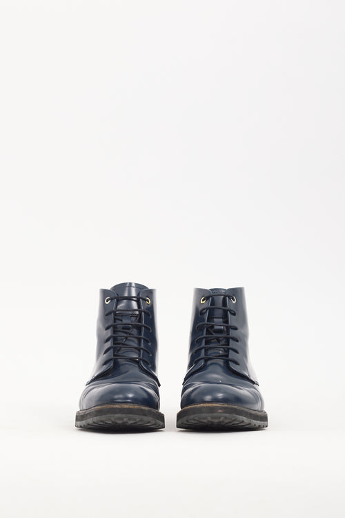 Want Les Essentiels Navy Leather Menara Derby Boot