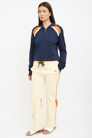 Wales Bonner Pastel Yellow 
Orange Stripe Track Pant