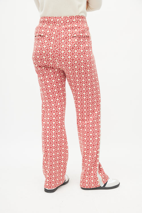 Wales Bonner Red 
Cream Pattern Track Pant