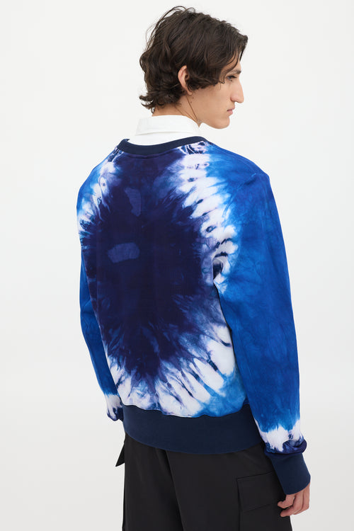 Wales Bonner Navy Tie Dye Original Crewneck Sweatshirt