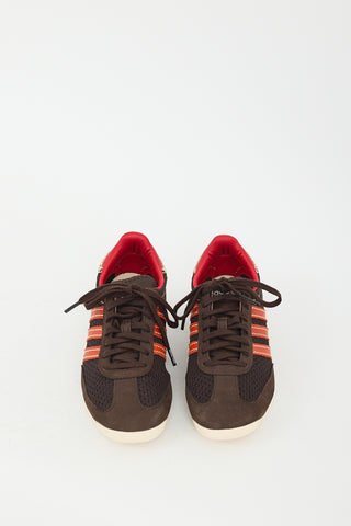 Wales Bonner X Adidas Brown 
Orange Knit SL72 Sneaker