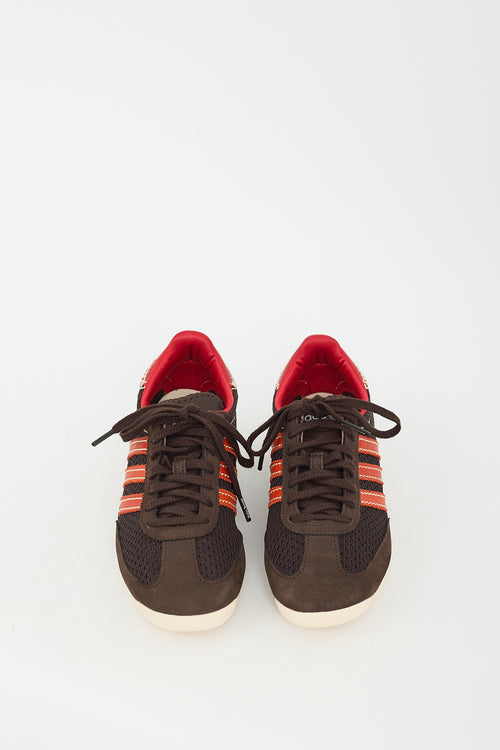 Wales Bonner X Adidas Brown 
Orange Knit SL72 Sneaker