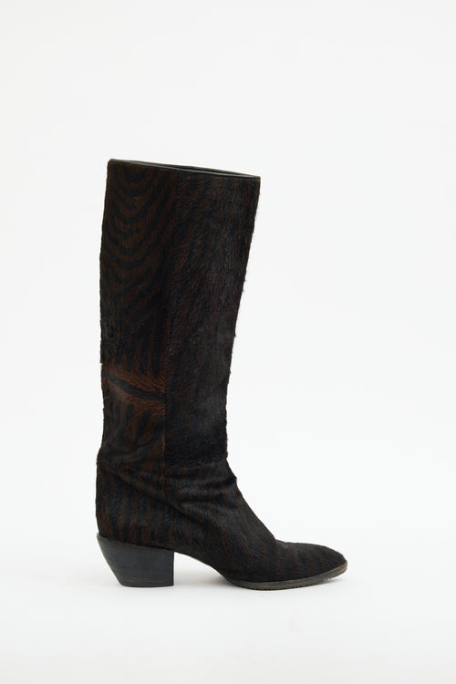 Walter Steiger Brown 
Black Fur Boot