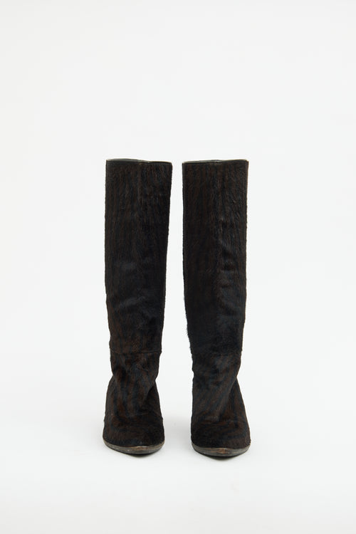 Walter Steiger Brown 
Black Fur Boot