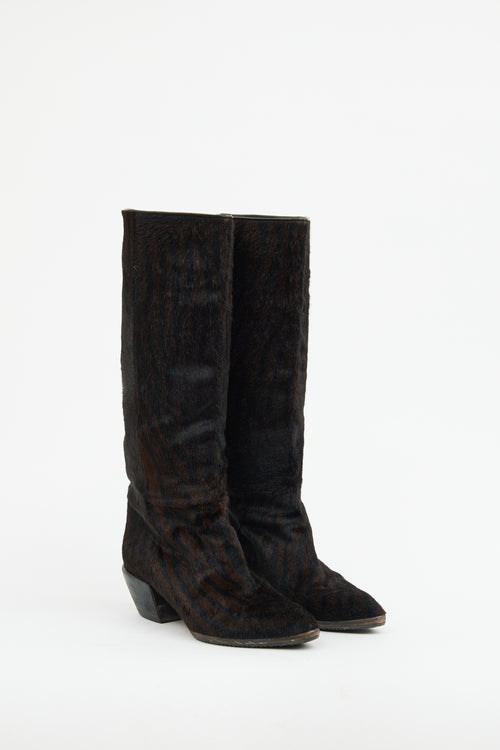 Walter Steiger Brown 
Black Fur Boot