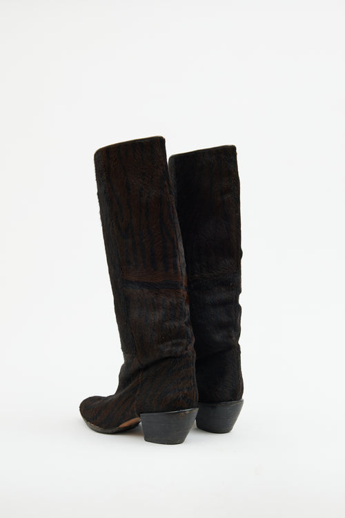 Walter Steiger Brown 
Black Fur Boot