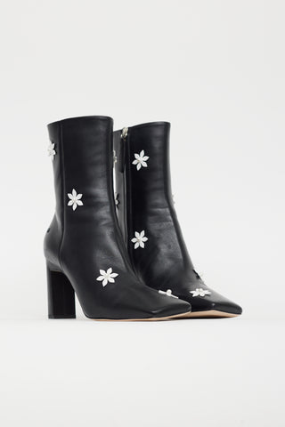 Wandler Black Leather Flower Boot