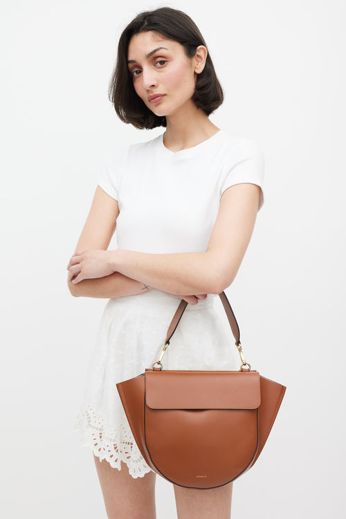 Wandler Brown Leather Medium Hortensia Bag