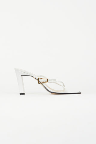 Wandler White Leather Yara Heeled Sandal