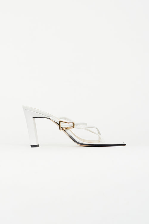 Wandler White Leather Yara Heeled Sandal