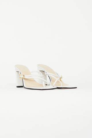 Wandler White Leather Yara Heeled Sandal