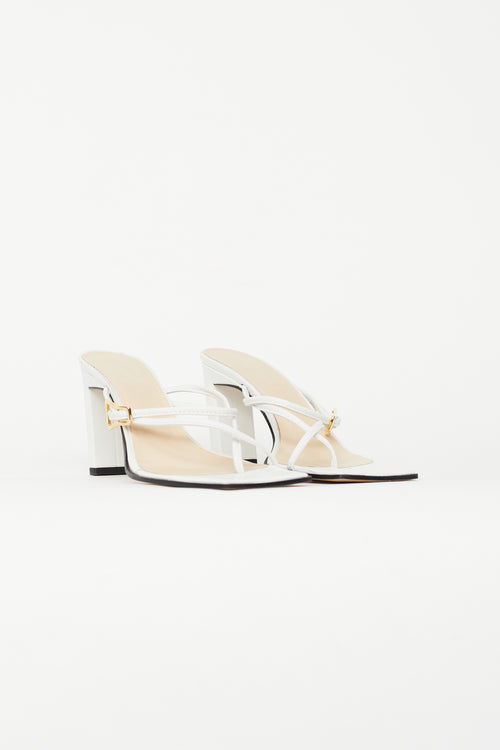 Wandler White Leather Yara Heeled Sandal