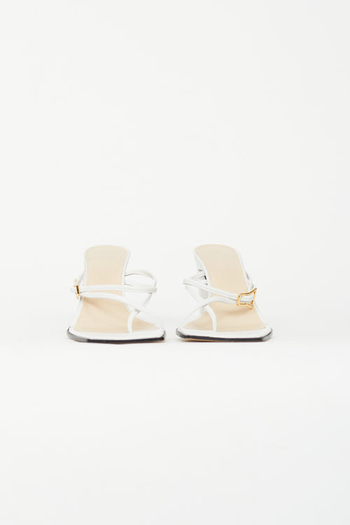 Wandler White Leather Yara Heeled Sandal